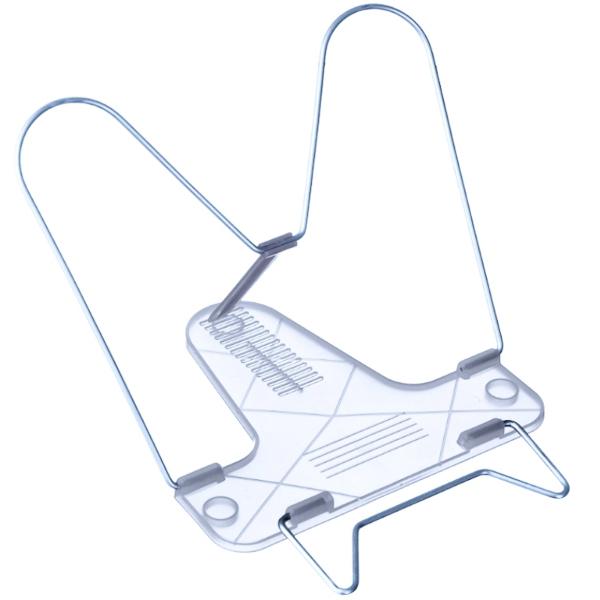 картинка Подставка для книг, 19,3*20,3 см, металл/полипропилен, белый, "Cristal", СТАММ, ПК33 от магазина Альфанит в Кунгуре