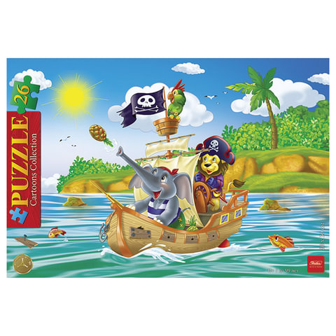 картинка Пазл 26 эл., в рамке, "Забавные пираты", 12192 от магазина Альфанит в Кунгуре