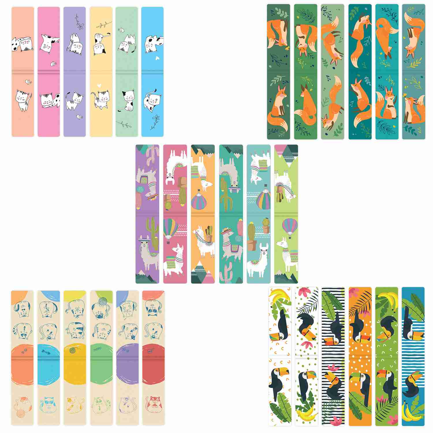 картинка Набор закладок магнитных, 30 шт, 60*20 мм, ассорти, "Animals", 113176 от магазина Альфанит в Кунгуре