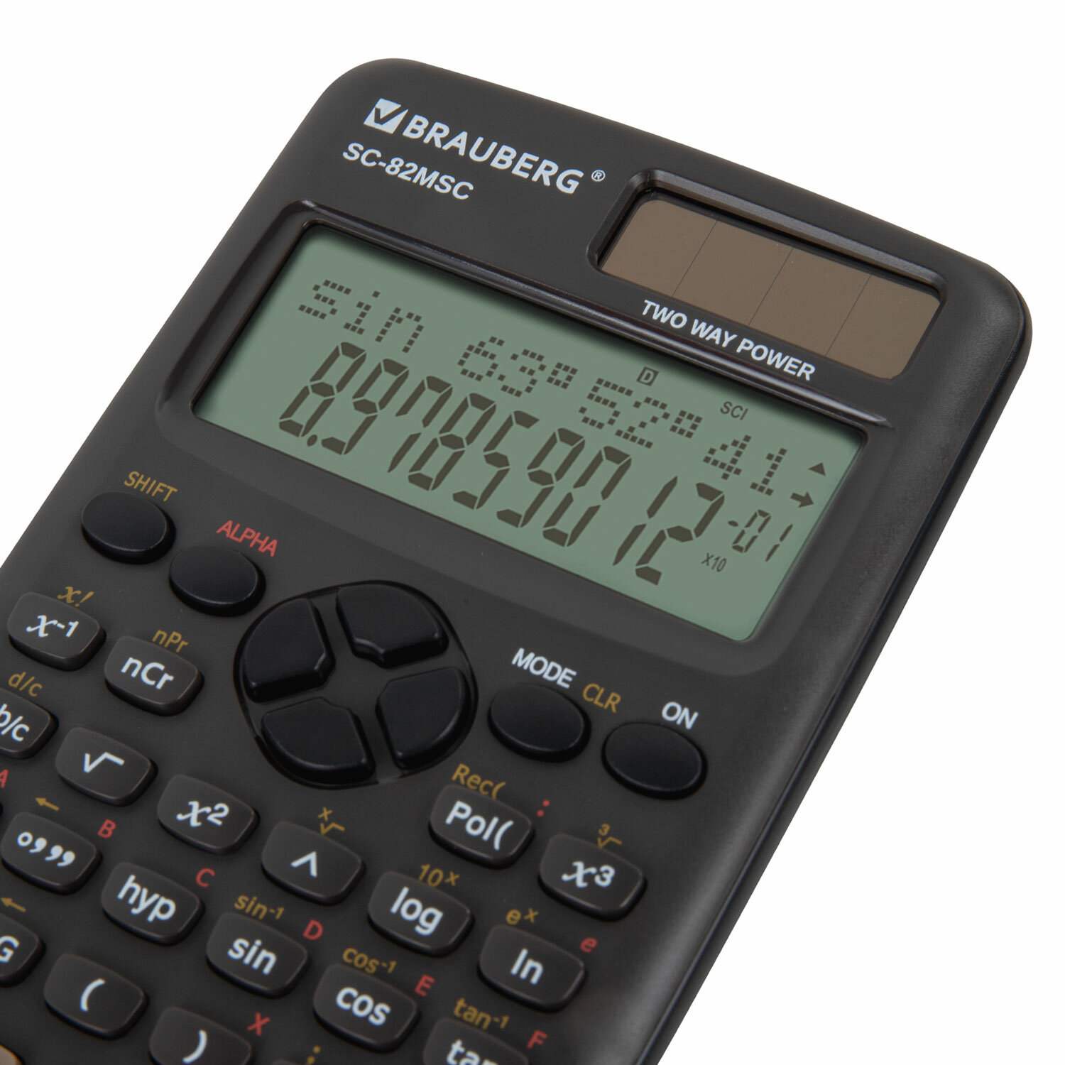 картинка Калькулятор инженерный, 12 разрядов, 16,5*8,4 см, двойное питание, 240 функций, "SC-82MSС", BRAUBERG, 271722 от магазина Альфанит в Кунгуре