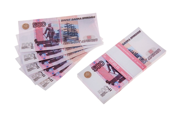 картинка Сувенир, 1 пачка, 15,5*6,5 см, бумага, ассорти, "Деньги. 500 рублей", 770170 от магазина Альфанит в Кунгуре