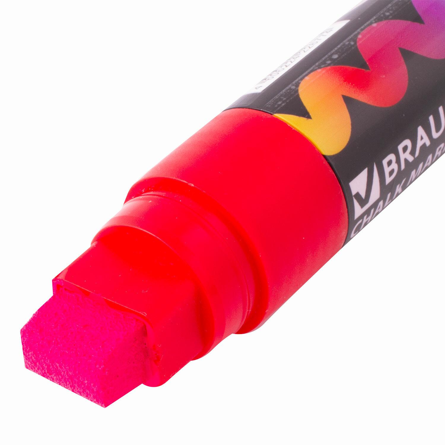 картинка Маркер меловой, 15 мм, скошенный, красный, "Pop-Art", BRAUBERG, 151539 от магазина Альфанит в Кунгуре