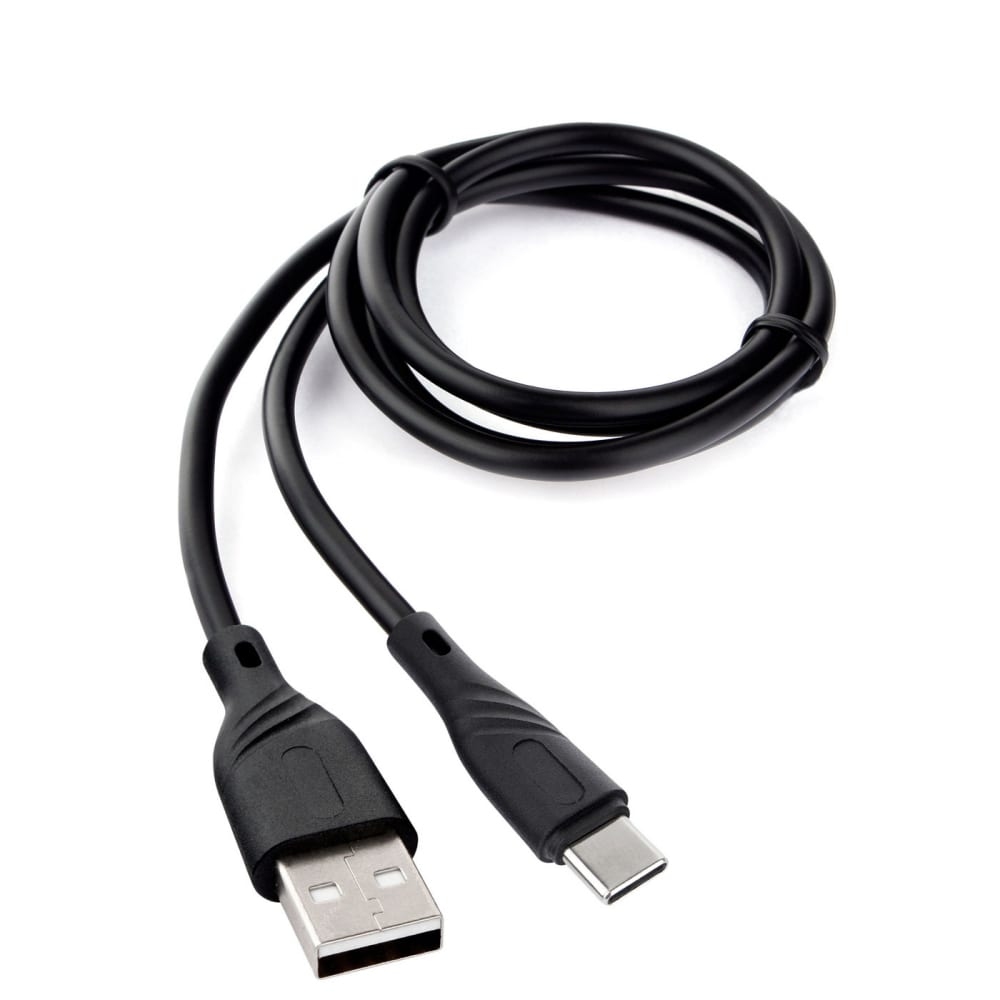 картинка Кабель зарядный Cablexpert Classic 0.1 3A USB 2.0 AM — USB Type C, 1,0 м, черный, CCB-USB2-AMCMO1-1MB от магазина Альфанит в Кунгуре