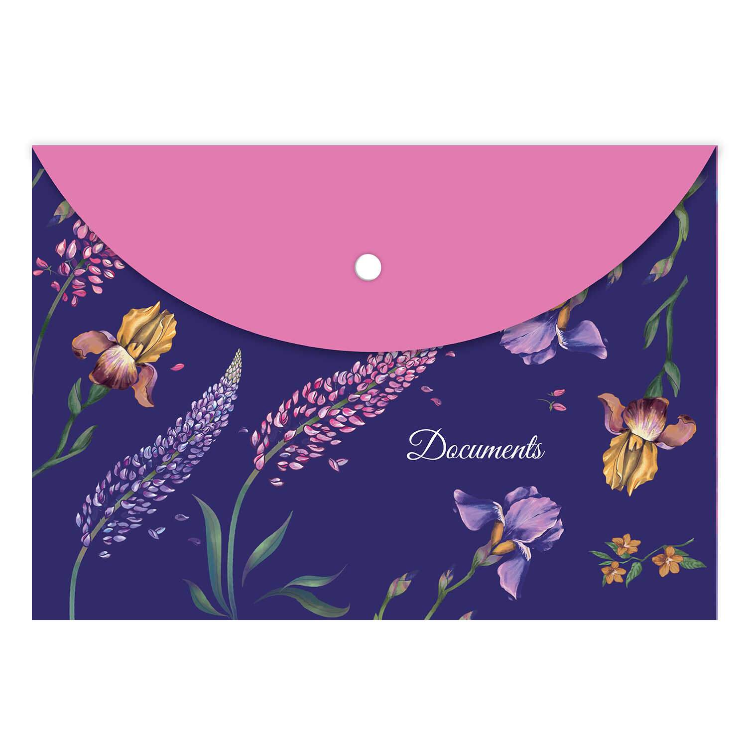 картинка Папка-конверт на кнопке, А4, 180 мкм, с рисунком, "Цветы", Феникс+, 62002 от магазина Альфанит в Кунгуре