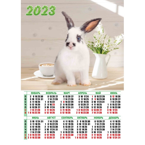картинка Календарь листовой 2023 год, А2, "Символ года", Квадра, 7542 от магазина Альфанит в Кунгуре