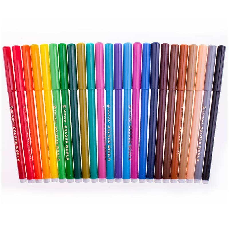 картинка Фломастеры, 24 цв, 24 шт, трехгранный корпус, смываемые, "Colour World", CENTROPEN, 7 7550 2484/7 7550 2401 от магазина Альфанит в Кунгуре