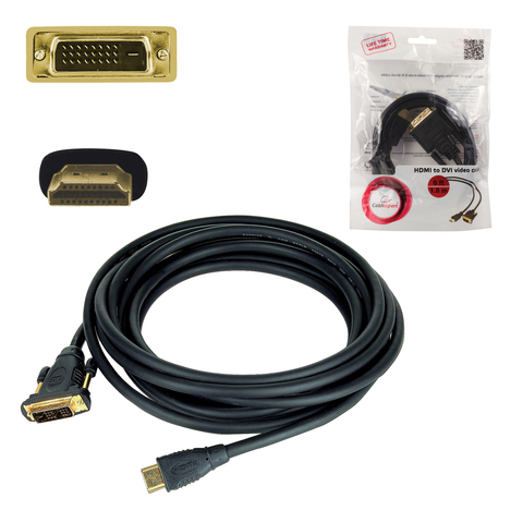 картинка Кабель HDMI-DVI Gembird 1,8 м, позолоченные контакты, черный, CC-HDMI-DVI-6 от магазина Альфанит в Кунгуре