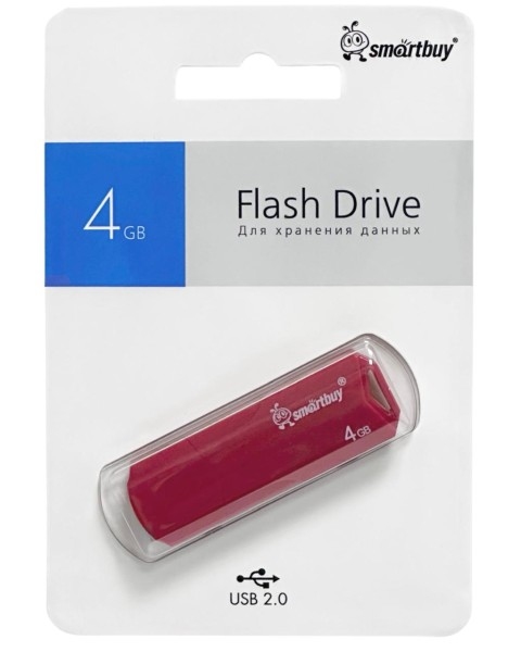 картинка Флеш-диск SmartBuy 4 GB USB 2.0, Clue, красный, SB4GBCLU-R от магазина Альфанит в Кунгуре