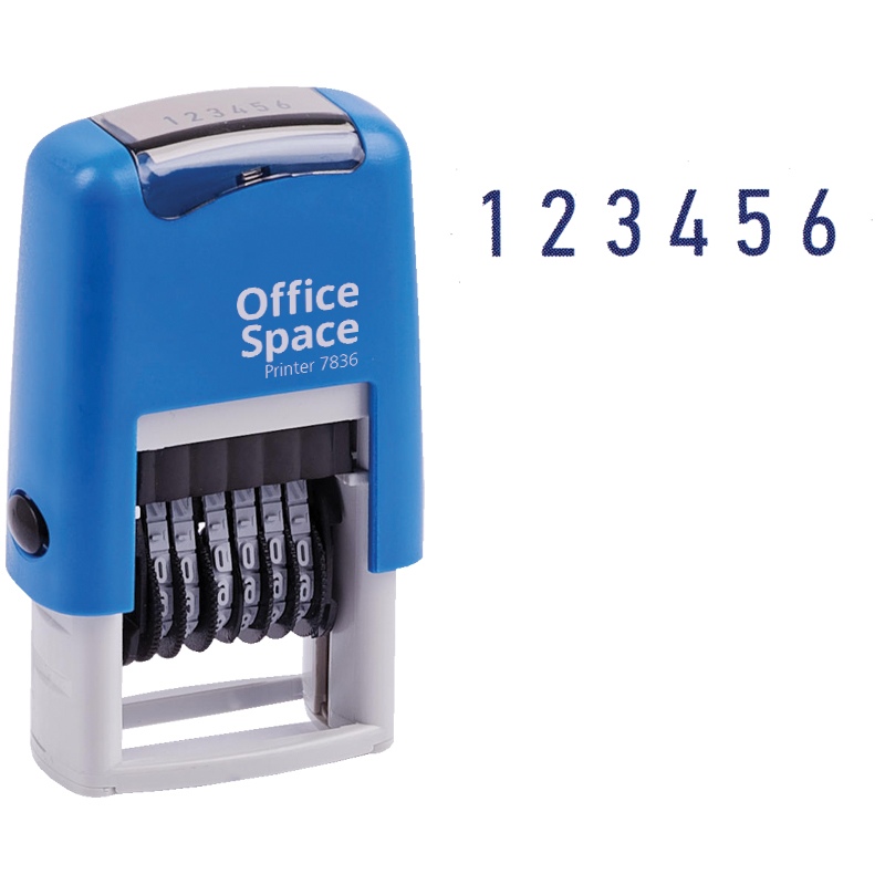 картинка Нумератор 22*3 мм, синий оттиск, 6 разрядов, OfficeSpace, BSt_40501 от магазина Альфанит в Кунгуре
