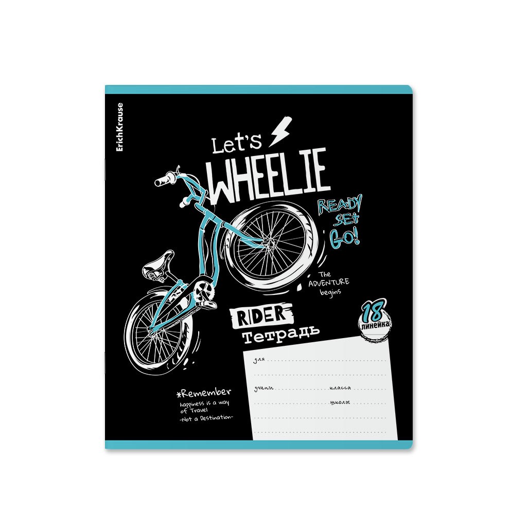картинка Тетрадь 18 л, А5, линия, "Bicycle Rider", Erich Krause, 58391 от магазина Альфанит в Кунгуре