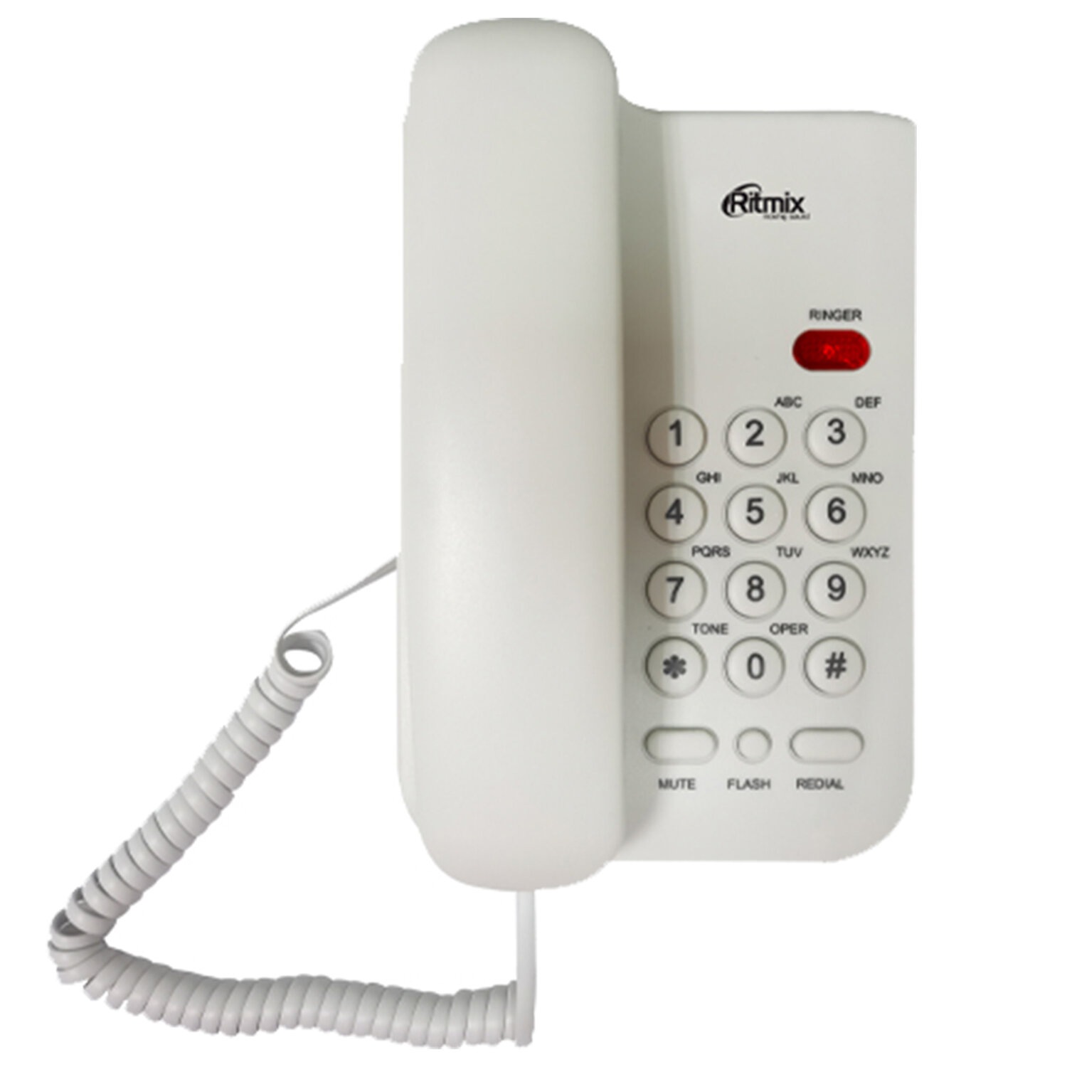 картинка Телефон проводной, RT-311, белый, световая индикация звонка, тональный/импульсный режим, повтор, 80002232 от магазина Альфанит в Кунгуре