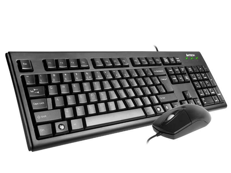картинка Комплект проводной (клавиатура + мышь) A4Tech KRS-8372, USB + PS/2, черный от магазина Альфанит в Кунгуре