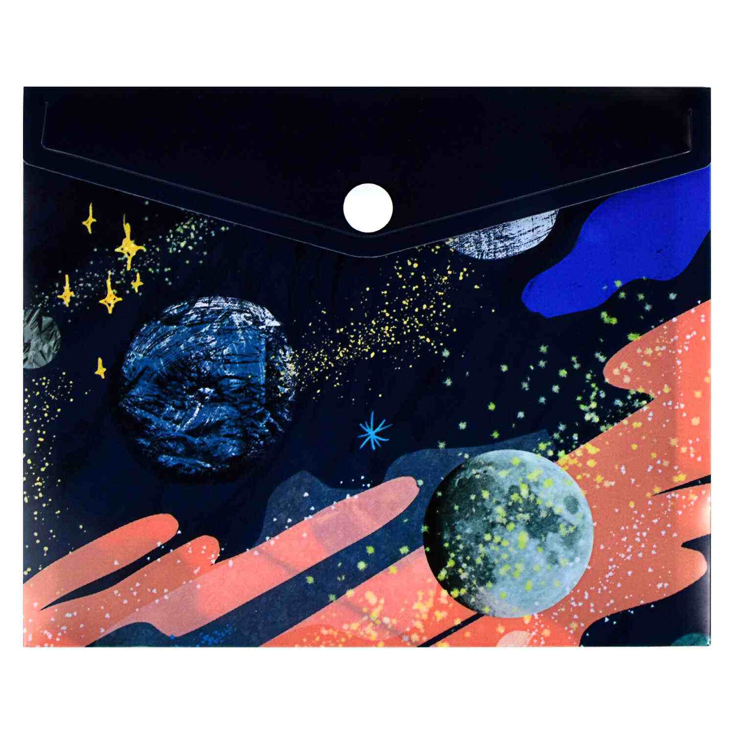 картинка Папка-конверт на кнопке, А6, 180 мкм, с рисунком, "Космос", Феникс+, 58828 от магазина Альфанит в Кунгуре