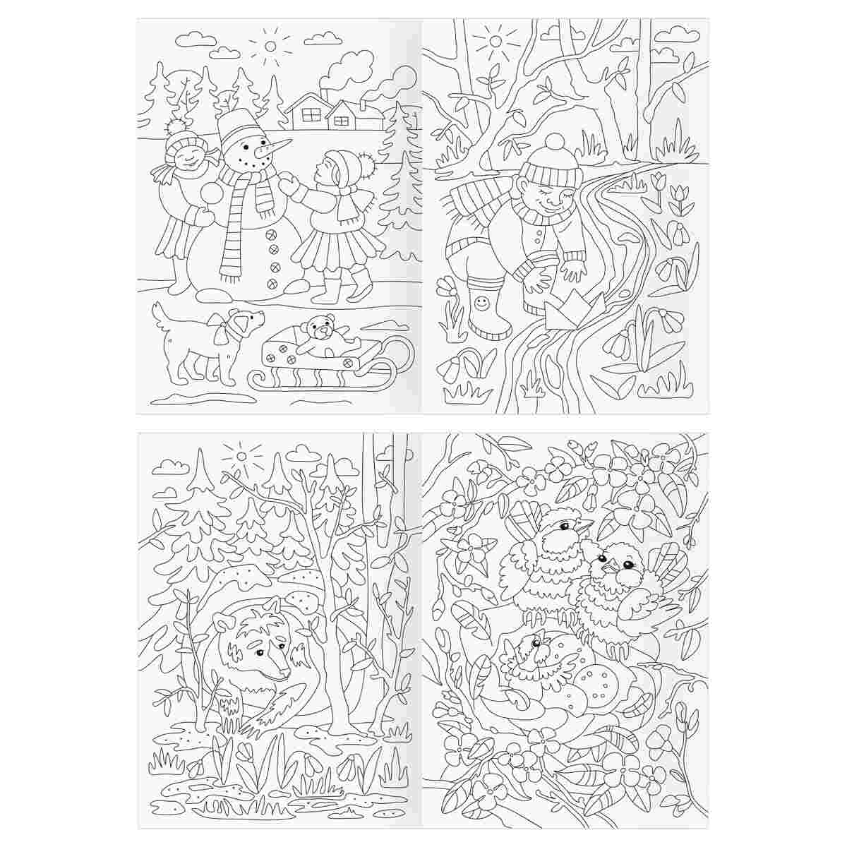 картинка Раскраска, А4, 8 л, "Для творчества и вдохновения. Времена года", Три совы, PА4_59217 от магазина Альфанит в Кунгуре