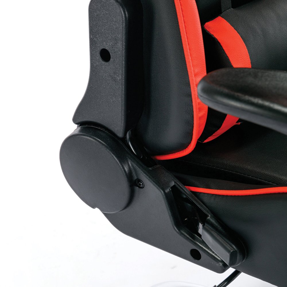 картинка Кресло игровое BRABIX "Hunter GM-130", экокожа, черный/красный, две подушки, 532797 от магазина Альфанит в Кунгуре