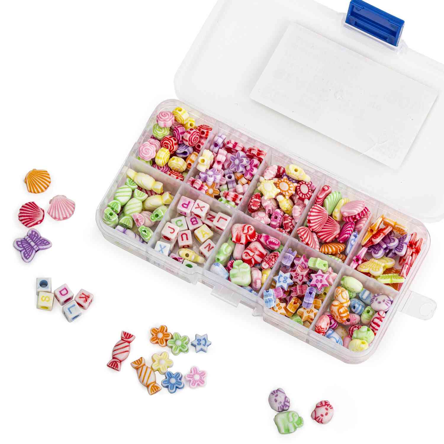 картинка Набор для создания бижутерии, 200 бусин, 10 видов, нить, "Beads Set", BRAUBERG KIDS, 664693 от магазина Альфанит в Кунгуре