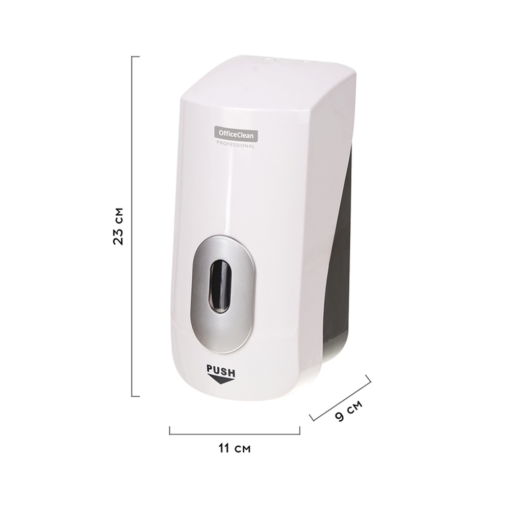 картинка Диспенсер, для жидкого мыла, 1 л, белый, механический, наливной, пенный, OfficeClean, 299010 от магазина Альфанит в Кунгуре