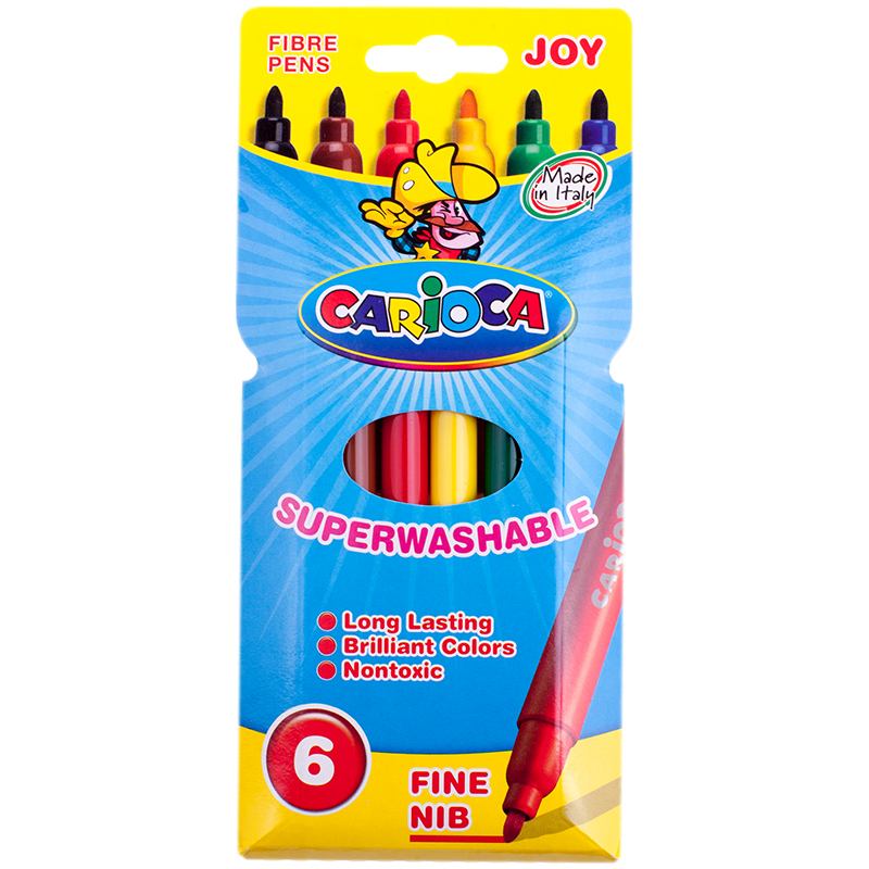 картинка Фломастеры, 12 цв, 12 шт, смываемые, "Joy", Carioca, 40549 от магазина Альфанит в Кунгуре
