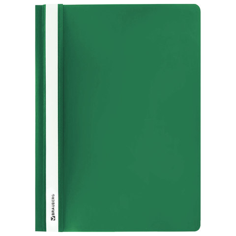 картинка Папка-скоросшиватель с прозрачным верхом, А4, 130/180 мкм, зеленый, BRAUBERG, 220414 от магазина Альфанит в Кунгуре