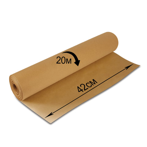 картинка Крафт-бумага для упаковки, в рулоне, 420мм*20м, 78 г/м2, BRAUBERG, 440144 от магазина Альфанит в Кунгуре