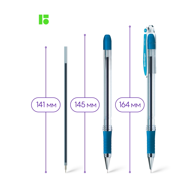 картинка Ручка шариковая, 0,4 мм, синяя, корп. прозрачный, грип, "I-10", Berlingo, CBp_40012 от магазина Альфанит в Кунгуре