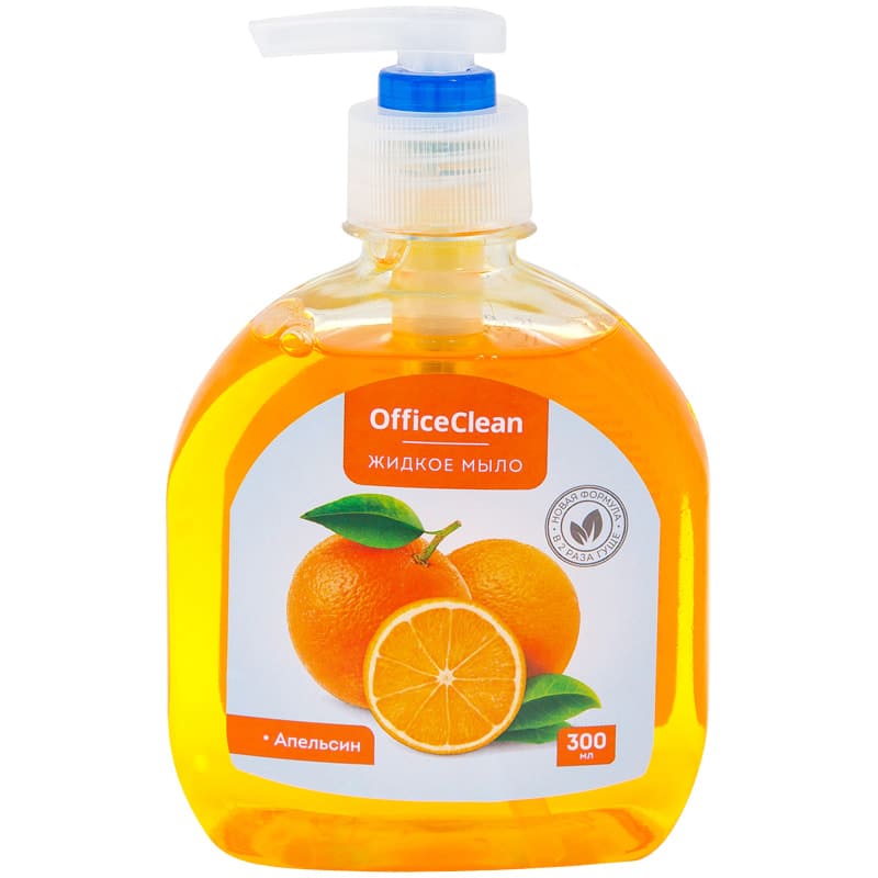 картинка Мыло жидкое, 300 мл, бутыль с пуш-пулом, "Апельсин", OfficeClean, 230178 от магазина Альфанит в Кунгуре