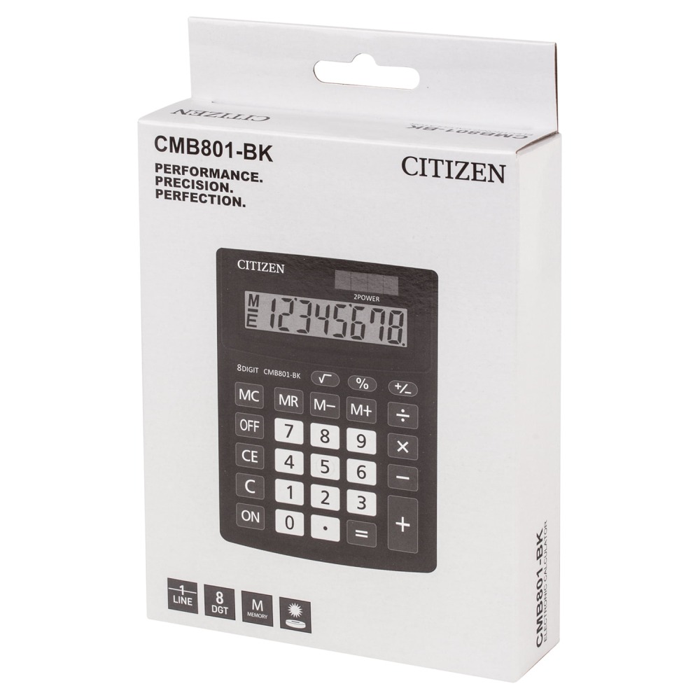 картинка Калькулятор настольный, 8 разрядов, 10*13,6 см, двойное питание, "CMB801BK", CITIZEN от магазина Альфанит в Кунгуре