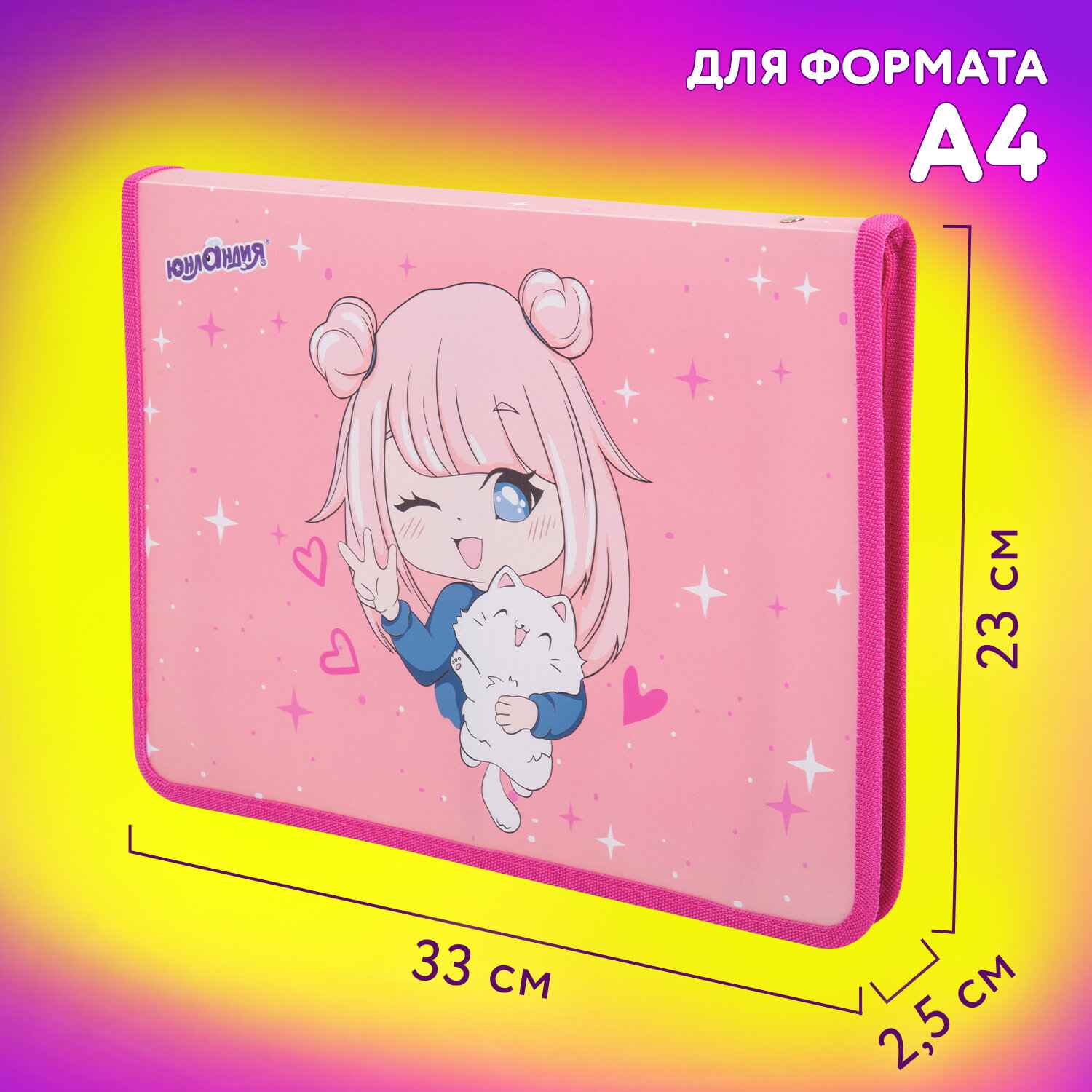 картинка Папка для труда и тетрадей, А4, 1 отдел, пластик, на молнии, органайзер, "Anime pals", Юнландия, 272222 от магазина Альфанит в Кунгуре