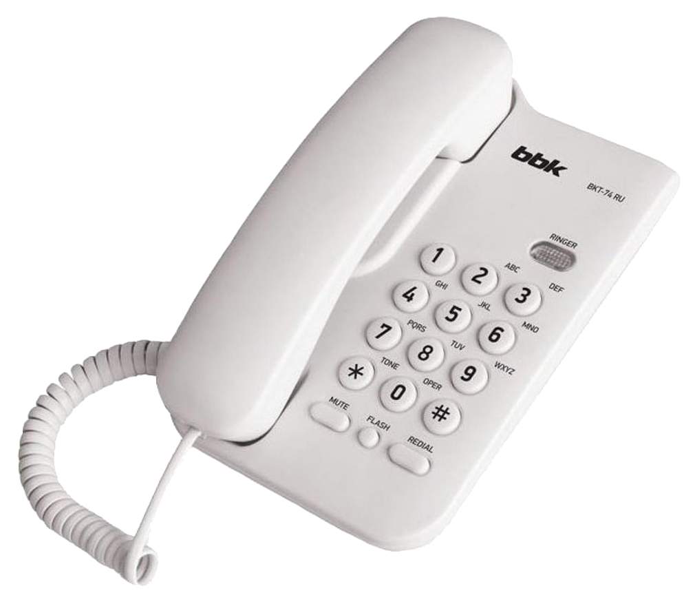 картинка Телефон проводной BKT-74 RU BBK белый от магазина Альфанит в Кунгуре