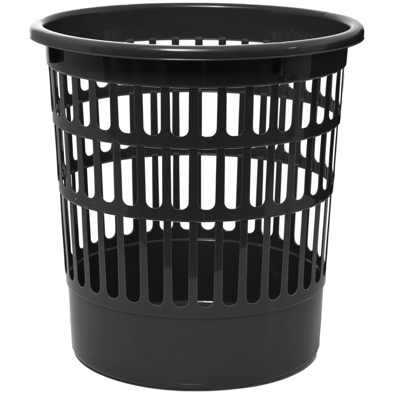 картинка Корзина для мусора 9 л, пластик, черный, сетчатая, OfficeClean, 299871 от магазина Альфанит в Кунгуре
