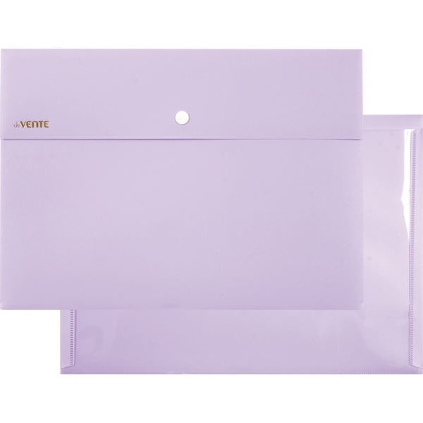 картинка Папка-конверт на кнопке, А4, 180 мкм, сиреневый, с карманом, "Pastel", deVente, 3071854 от магазина Альфанит в Кунгуре