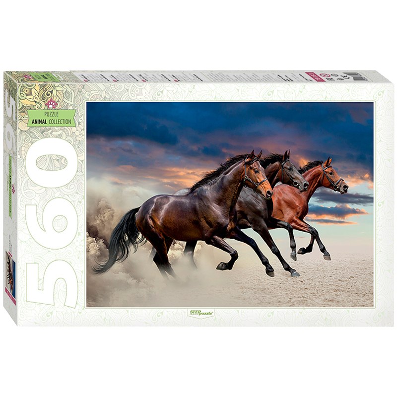 картинка Пазл 560 эл., "Лошади", StepPuzzle, 78093 от магазина Альфанит в Кунгуре