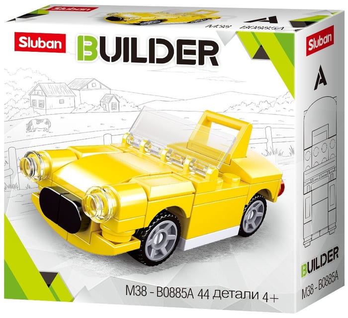 картинка Конструктор пластмассовый, 44 дет., "Builder. Машинка", Sluban, М38-В0885А от магазина Альфанит в Кунгуре