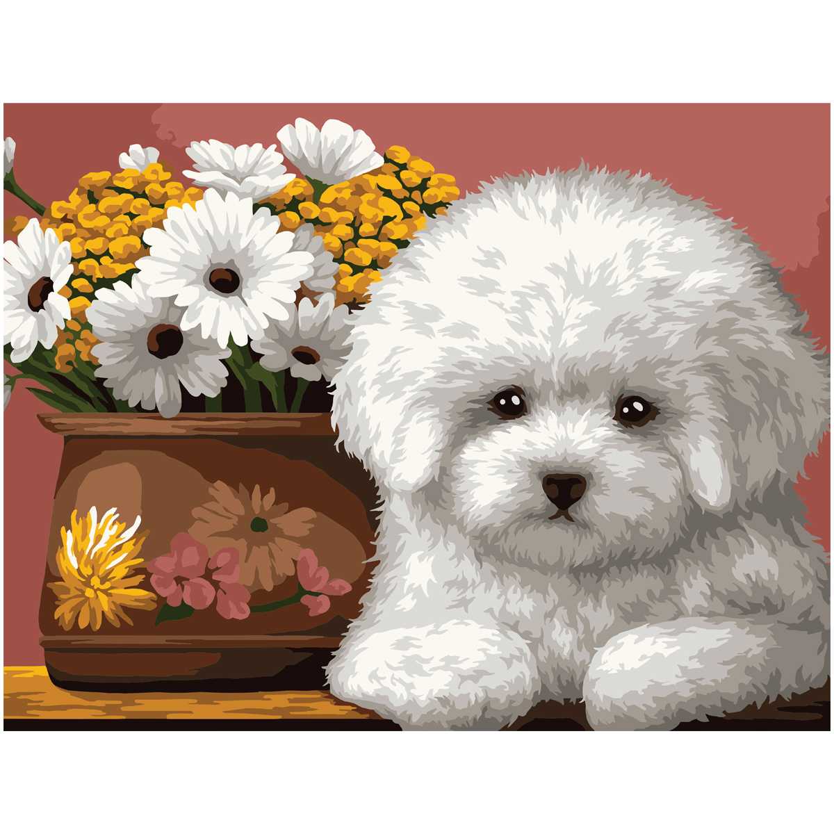 картинка Картина по номерам, 30*40 см, на картоне, "Белый щенок", Три совы, КК_53798 от магазина Альфанит в Кунгуре