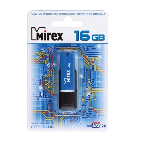 картинка Флеш-диск Mirex 16 GB USB 2.0, City, синий, 13600-FMUCIB16 от магазина Альфанит в Кунгуре