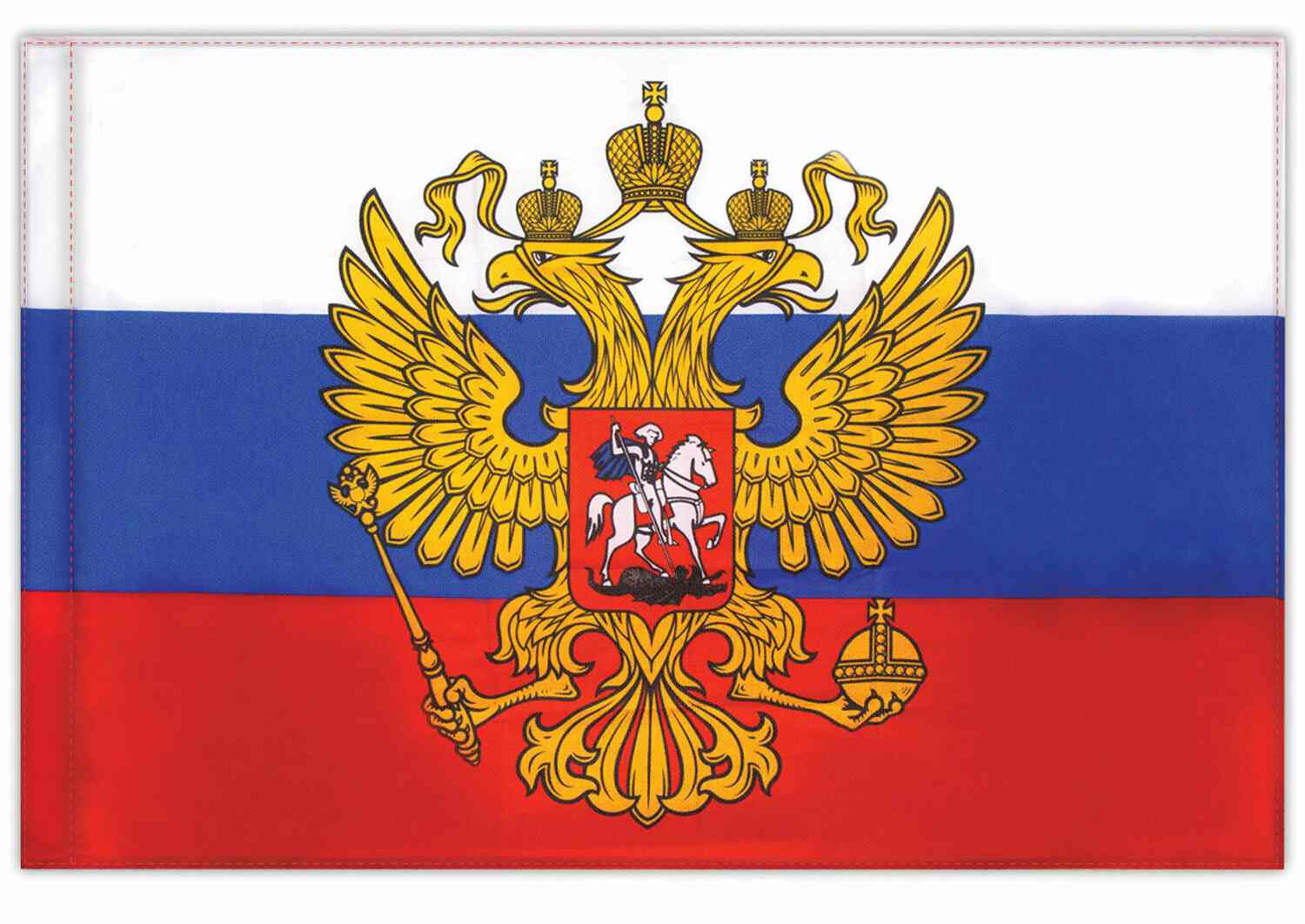 картинка Флаг, 90*135 см, флажная сетка, с гербом, повышенная прочность, "Флаг России", STAFF, 550228 от магазина Альфанит в Кунгуре