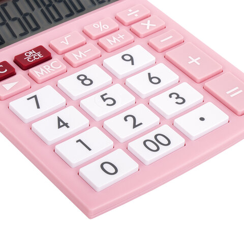 картинка Калькулятор настольный, 12 разрядов, 19,2*14,3 см, розовый, "ULTRA PASTEL-12-PK", BRAUBERG, 250503 от магазина Альфанит в Кунгуре