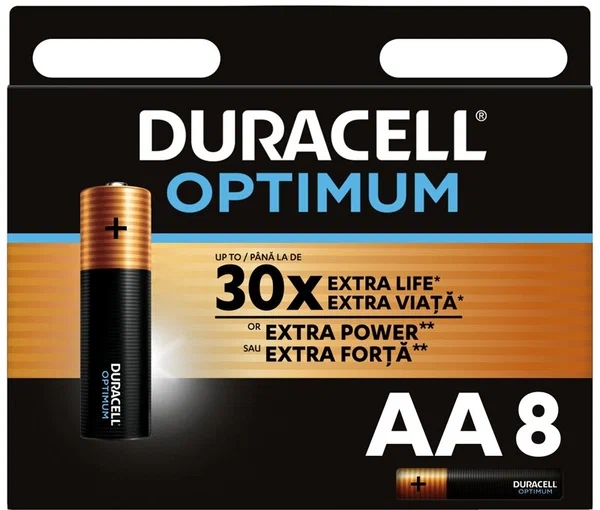 картинка Батарейки АА, 8*BI, Duracell Optimum, 5014726 от магазина Альфанит в Кунгуре