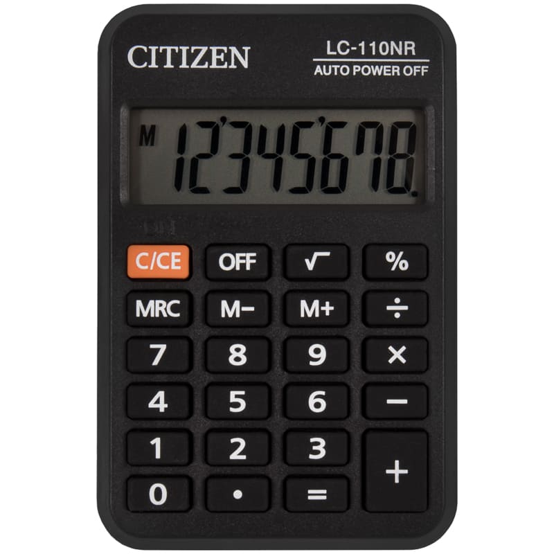 картинка Калькулятор карманный, 8 разрядов, 5,5*8,8 см, "LC-110NR", CITIZEN от магазина Альфанит в Кунгуре