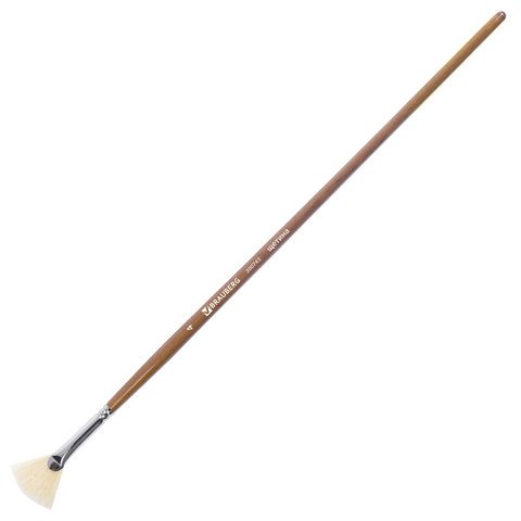 картинка Кисть художественная № 4, щетина, веерная, длинная ручка, BRAUBERG от магазина Альфанит в Кунгуре