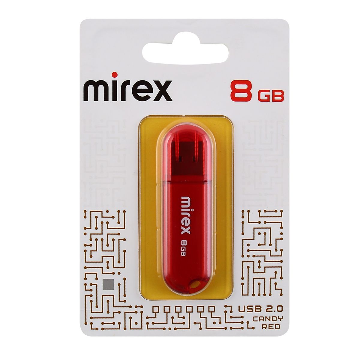картинка Флеш-диск Mirex 8 GB USB 2.0, Candy, красный, 13600-FMUCAR08 от магазина Альфанит в Кунгуре