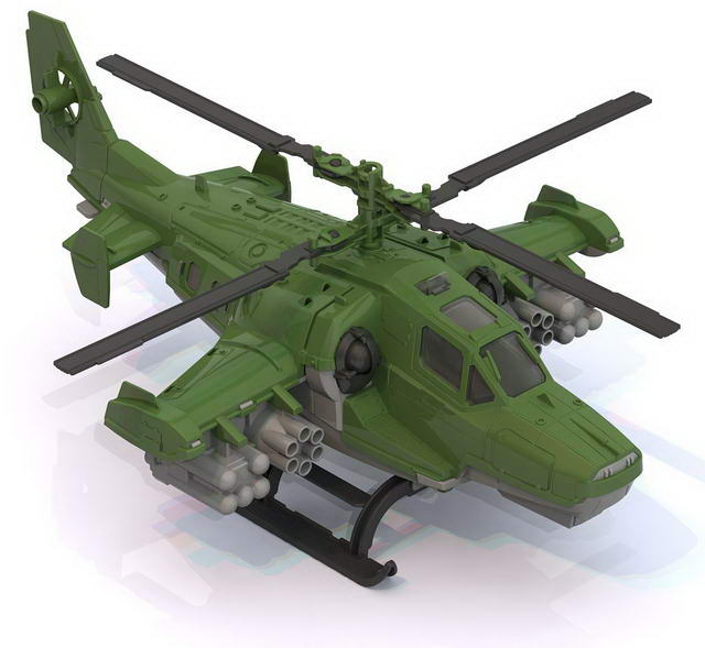 картинка Вертолет, пластик, "Военный", Нордпласт, 247 от магазина Альфанит в Кунгуре