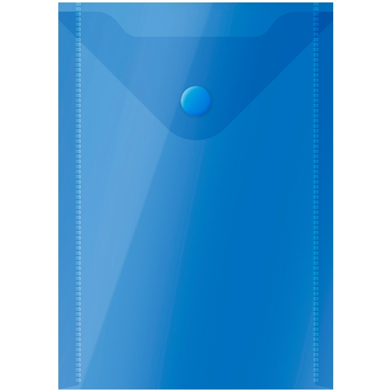 картинка Папка-конверт на кнопке, А6, 150 мкм, прозрачный синий, OfficeSpace, 267535 от магазина Альфанит в Кунгуре