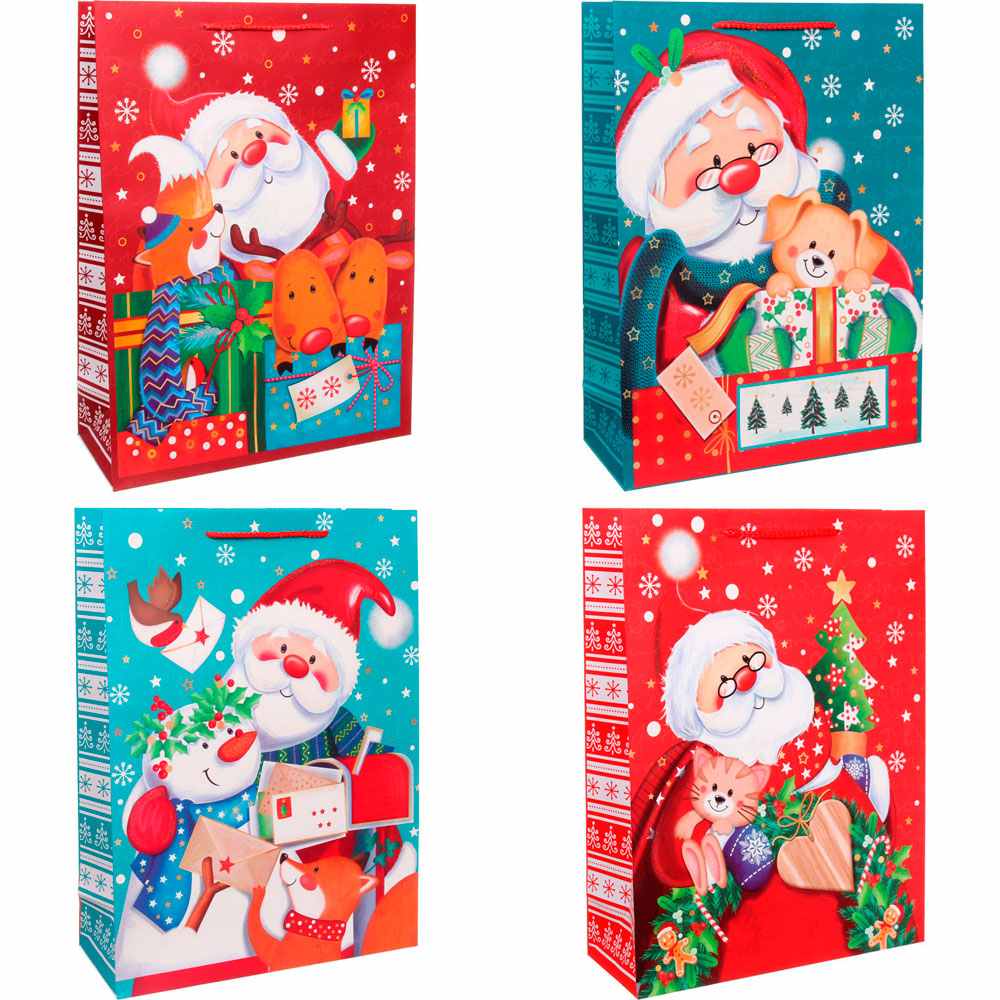 картинка Пакет подарочный новогодний, 31*42*12 см, ручка-шнур, бумага, "Веселый Дедушка Мороз", Hua Sheng, 214-367, 11490092 от магазина Альфанит в Кунгуре