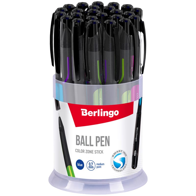 картинка Ручка шариковая, 0,7 мм, синяя, "Color Zone stick", Berlingo, CBp_70950 от магазина Альфанит в Кунгуре