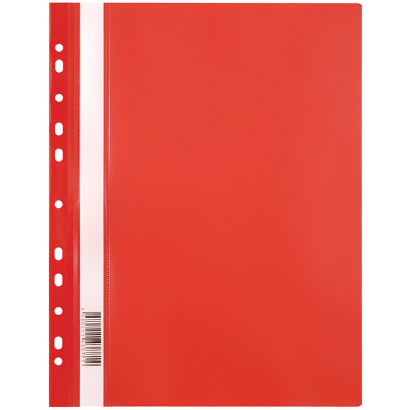 картинка Папка-скоросшиватель с прозрачным верхом, А4, 120 мкм, красный, с перфорацией, OfficeSpace, 339887 от магазина Альфанит в Кунгуре