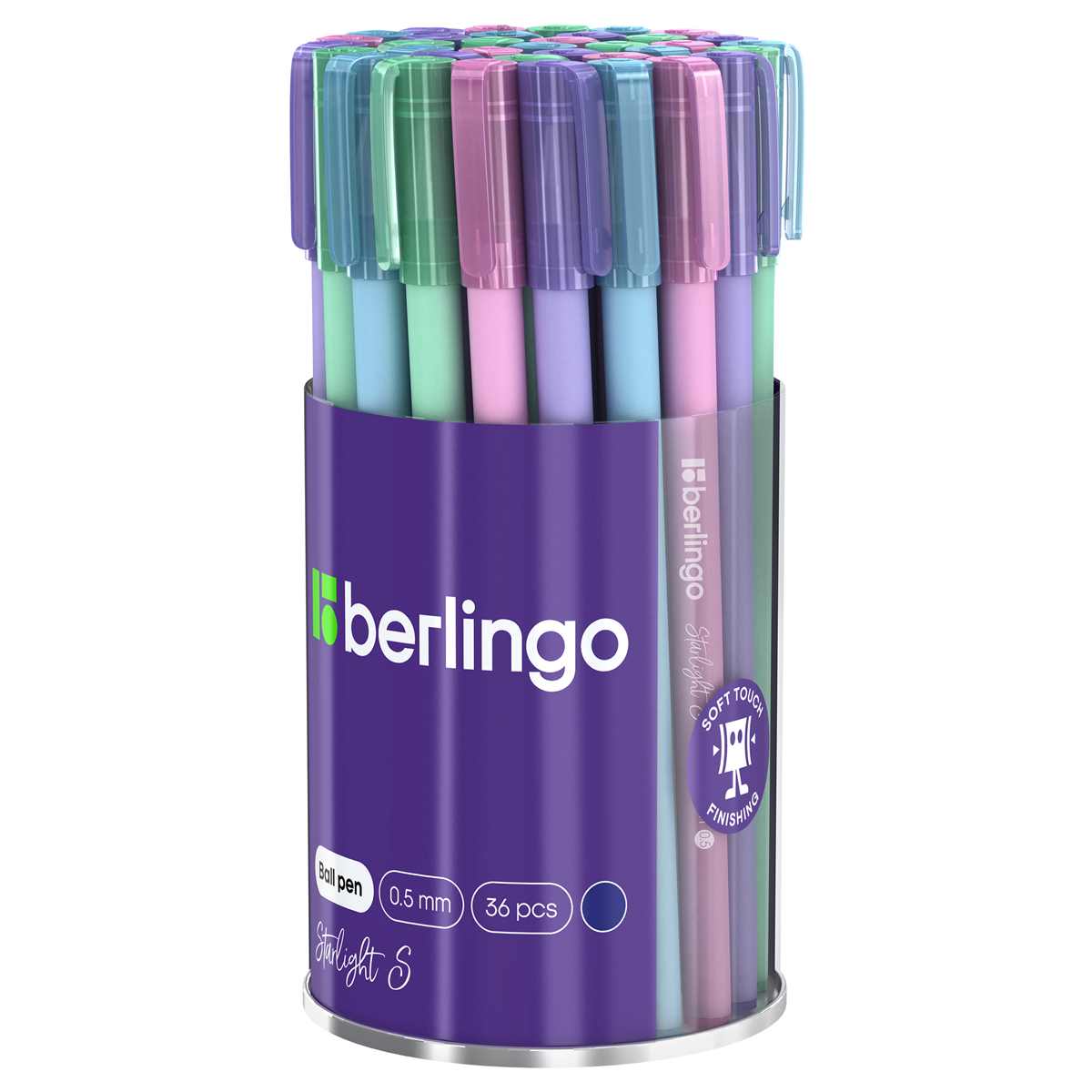 картинка Ручка шариковая, 0,5 мм, синяя, корп. ассорти пастель, "Starlight S", Berlingo, CBp_05255 от магазина Альфанит в Кунгуре