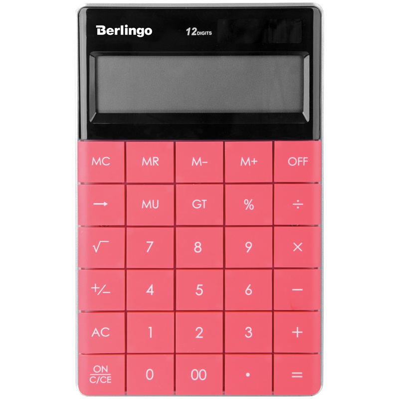 картинка Калькулятор настольный, 12 разрядов, 16,5*10,5 см, двойное питание, розовый, "PowerTX", Berlingo, CI от магазина Альфанит в Кунгуре