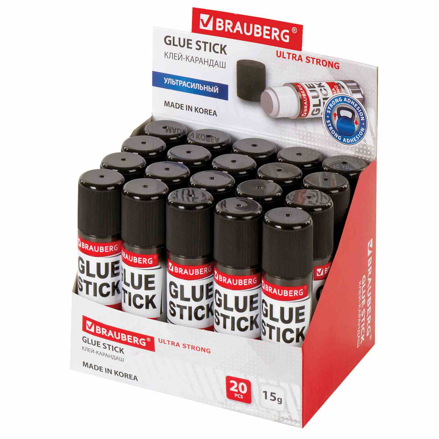 картинка Клей-карандаш, 15 гр, усиленный, "Ultra Strong", BRAUBERG, 229545 от магазина Альфанит в Кунгуре