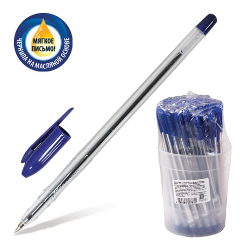 картинка Ручка шариковая масляная, 0,7 мм, синяя, корп. прозрачный, "VeGa", СТАММ, РШ101 от магазина Альфанит в Кунгуре